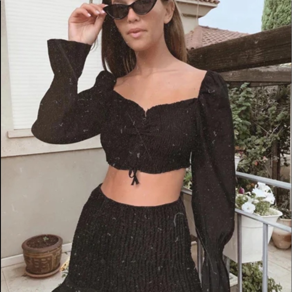 Off Shoulder Black Top